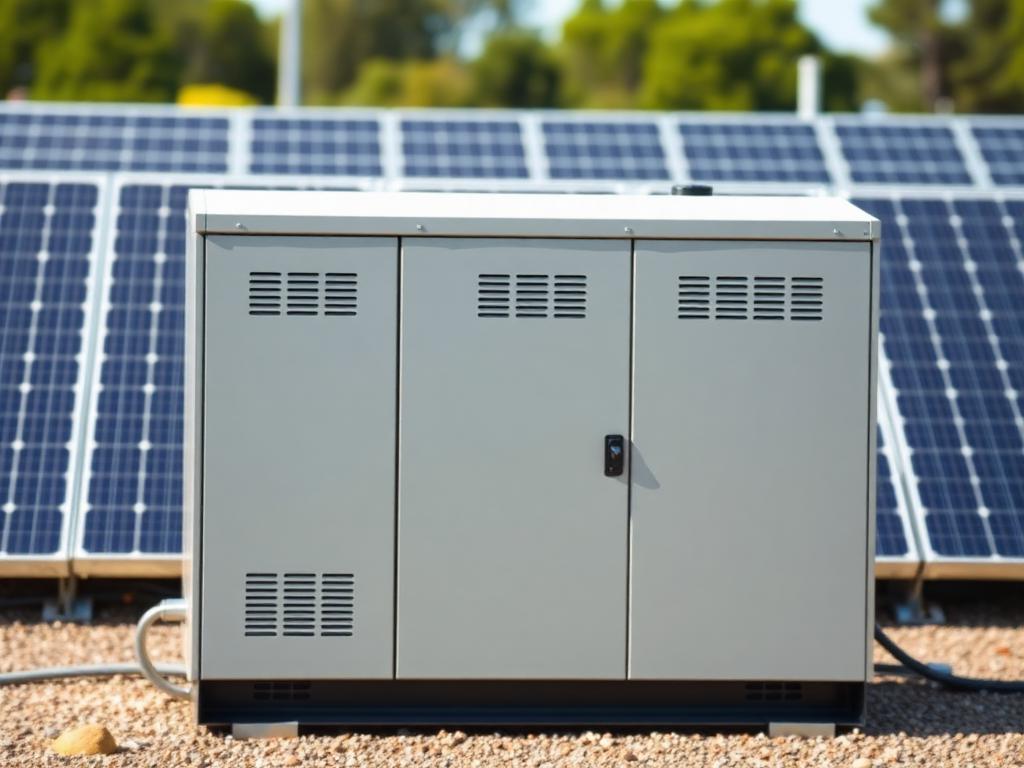 Central solar inverter cabinet at a PV plant